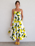 Limonelle | Vestido midi sin mangas con estampado de limones