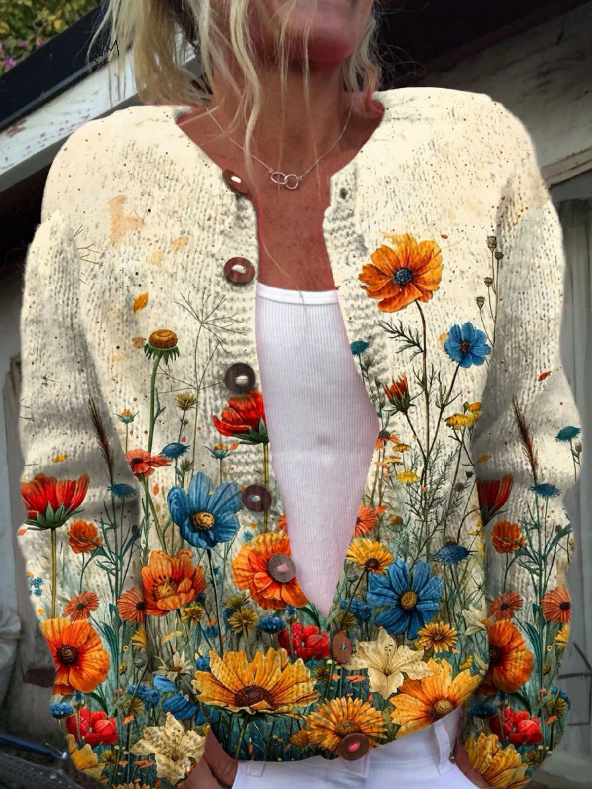 Tansy™ | Cárdigan de Punto Floral Vintage