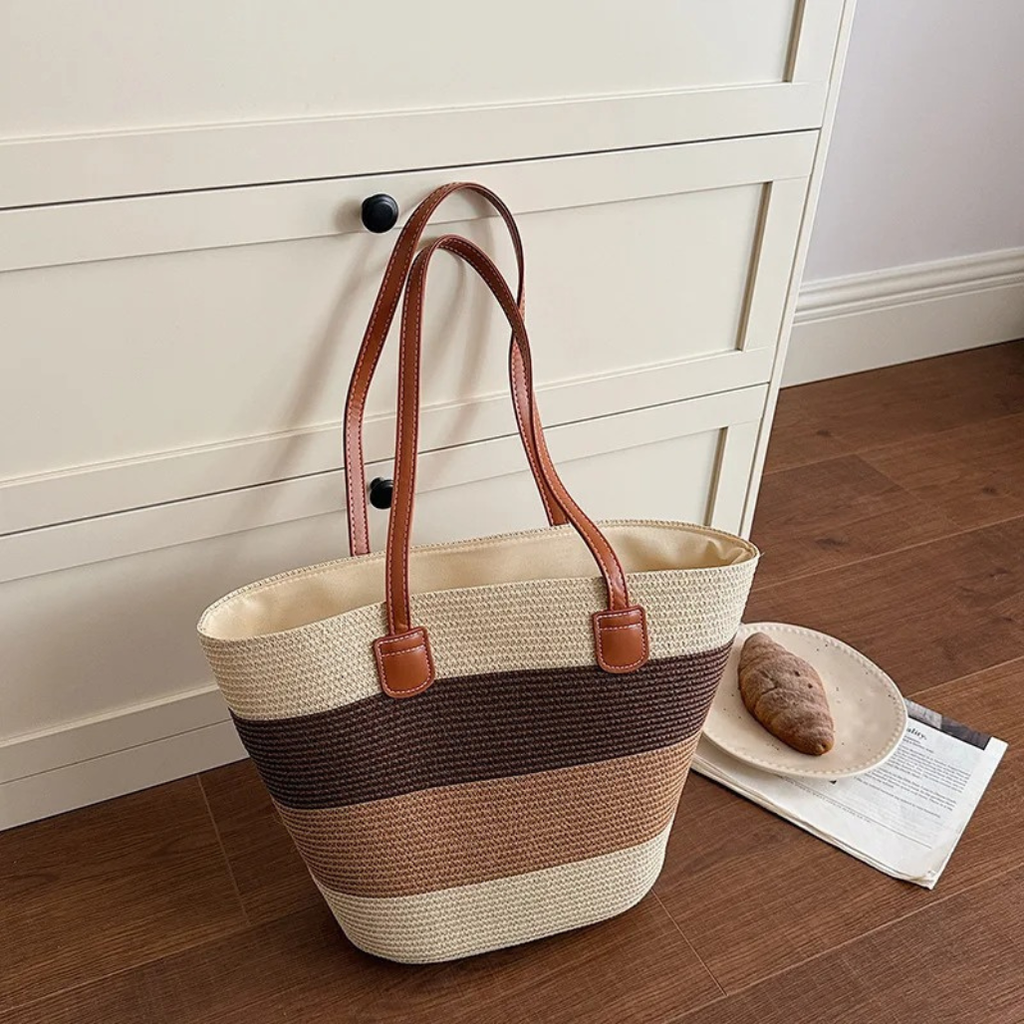 Cora™ | La Tote de Paja Tejida Colorida