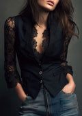 Marie-Laure – Chaleco Blazer de Manga de Encaje