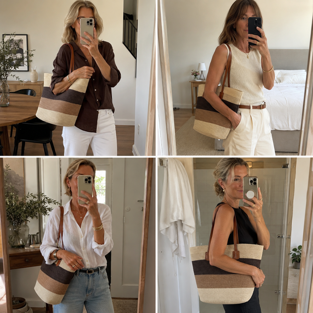 Cora™ | La Tote de Paja Tejida Colorida