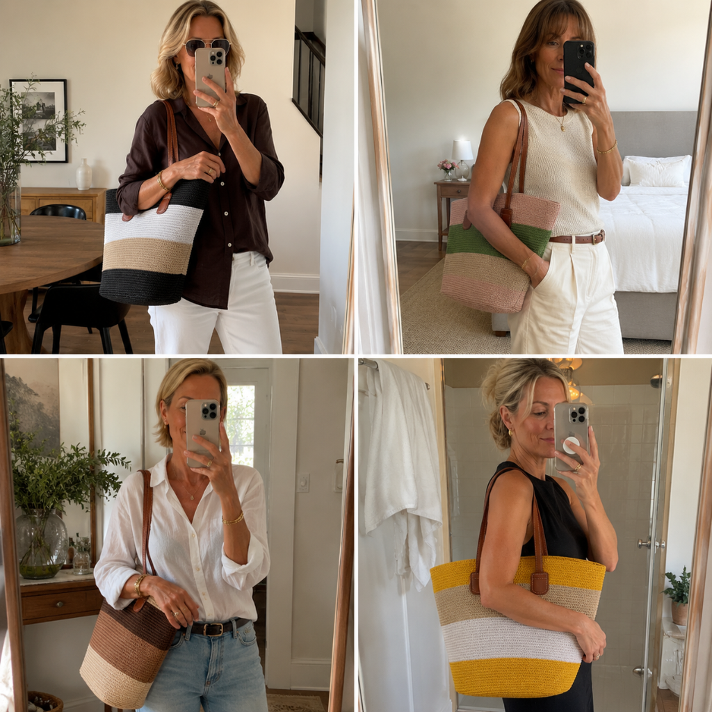 Cora™ | La Tote de Paja Tejida Colorida