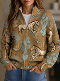 Perpetua™ | Cárdigan con cremallera de caballo del desierto y diseño de cactus