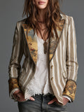 Giulia | Blazer bohemio de rayas con solapas