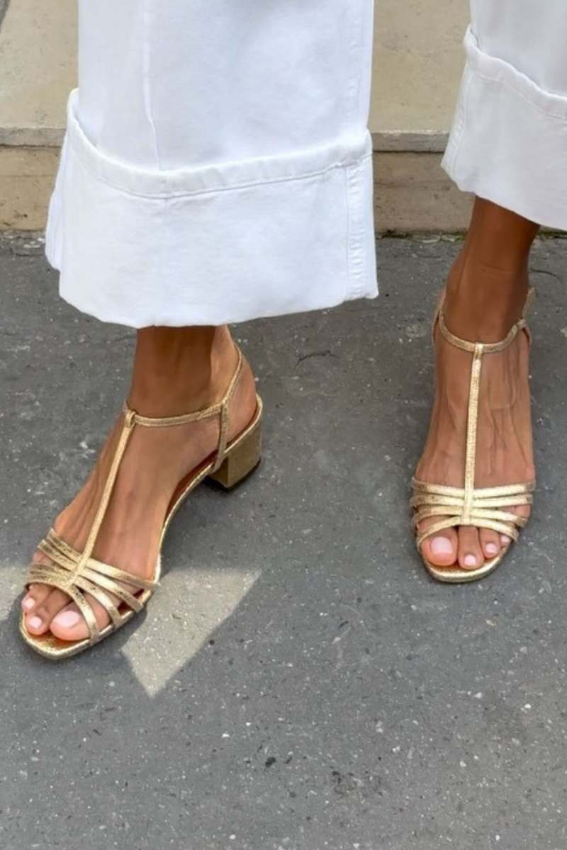 Allegra | Sandalias Doradas Elegantes para el Día