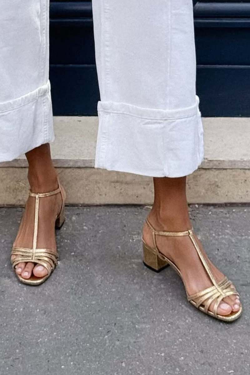 Allegra | Sandalias Doradas Elegantes para el Día