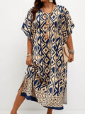Valeria™ | Vestido Midi Holgado con Estampado Geométrico