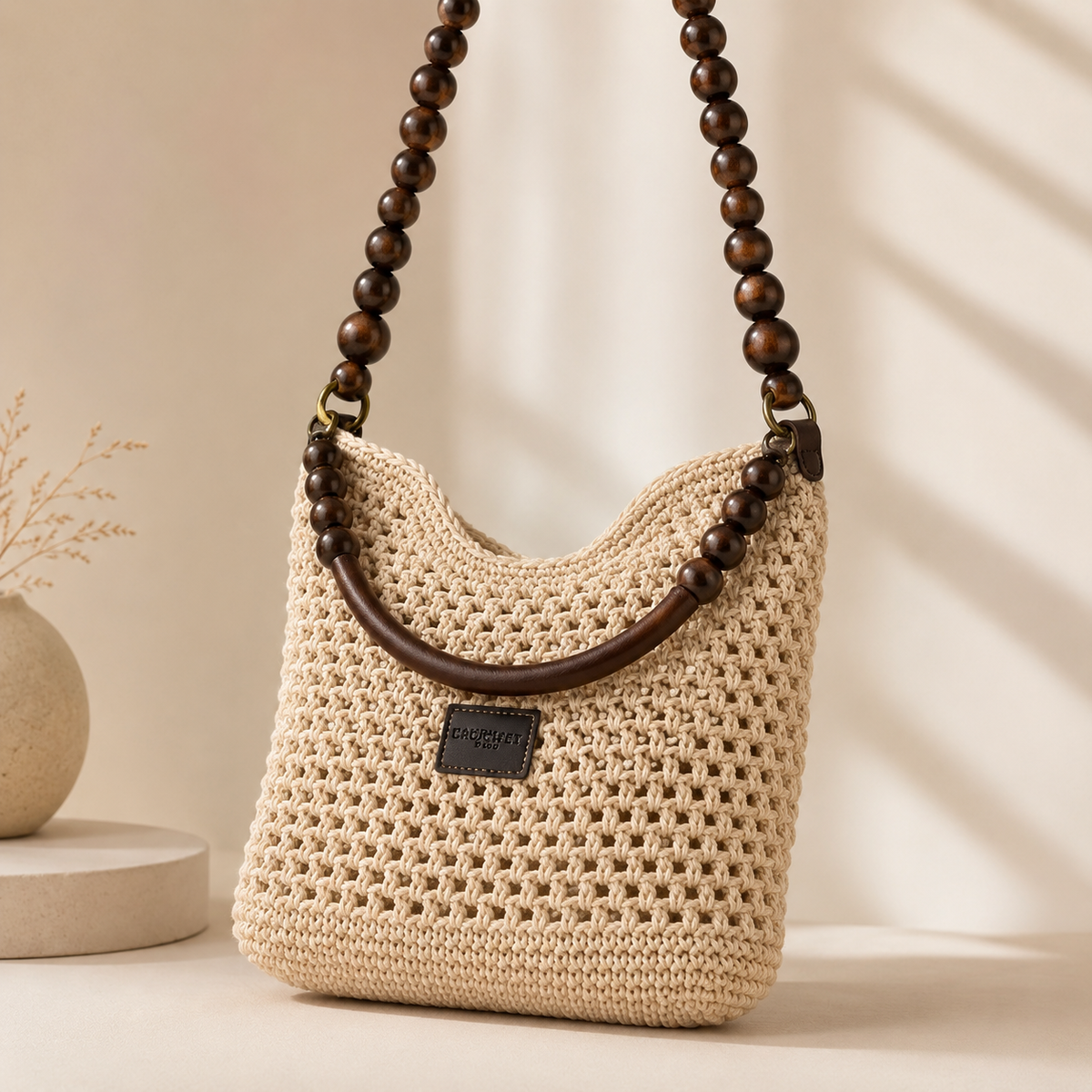 Petra™ | El Bolso de Hombro de Perlas de Madera