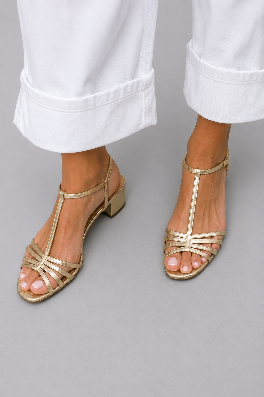 Allegra | Sandalias Doradas Elegantes para el Día