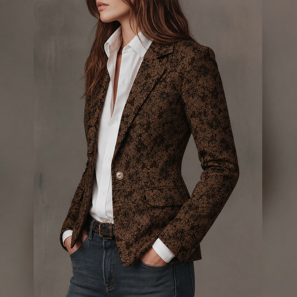 Hélène – Blazer entallado con motivo de jacquard