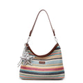 La Bolsa de Hombro Boho Rayada