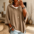 Jersey poncho con capucha topo Manon