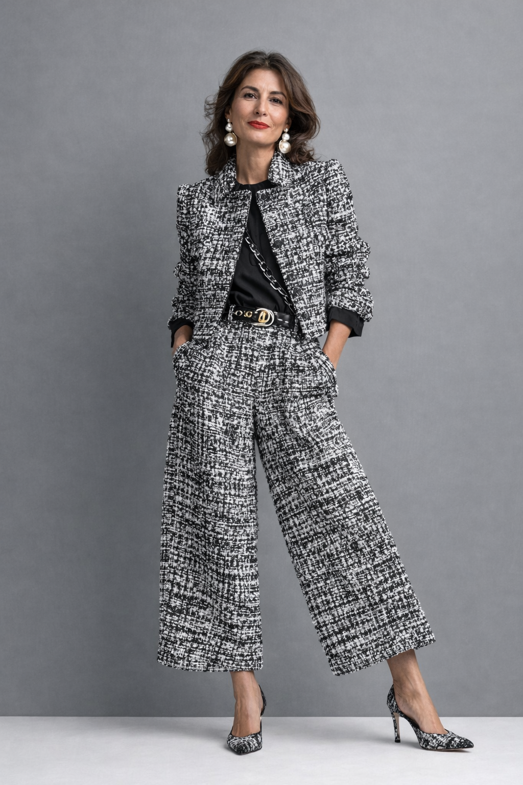 Milena | Traje de dos piezas de tweed para mujer