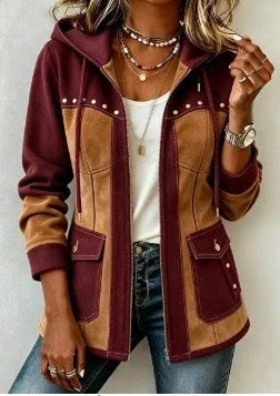 Veronica | Chaqueta con capucha bimaterial