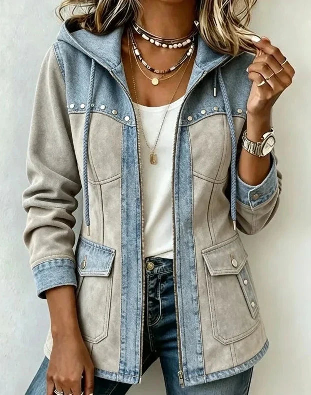 Veronica | Chaqueta con capucha bimaterial