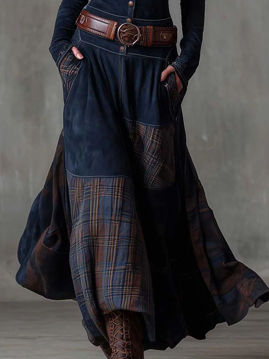 Élise | Vestido Maxi de Ante Sintético con Cinturón
