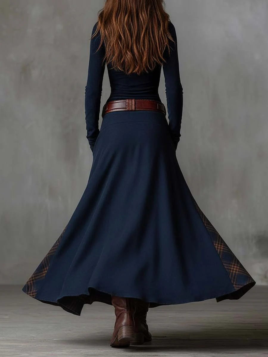 Élise | Vestido Maxi de Ante Sintético con Cinturón
