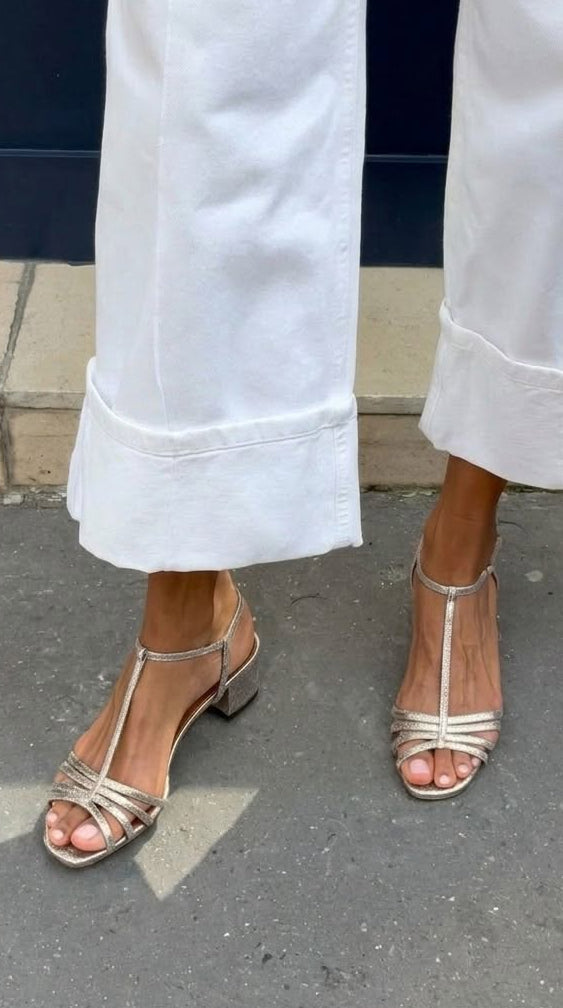 Allegra | Sandalias Doradas Elegantes para el Día
