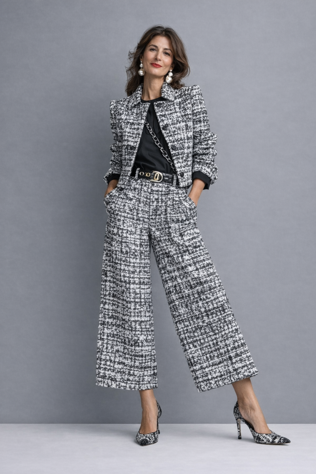 Milena | Traje de dos piezas de tweed para mujer