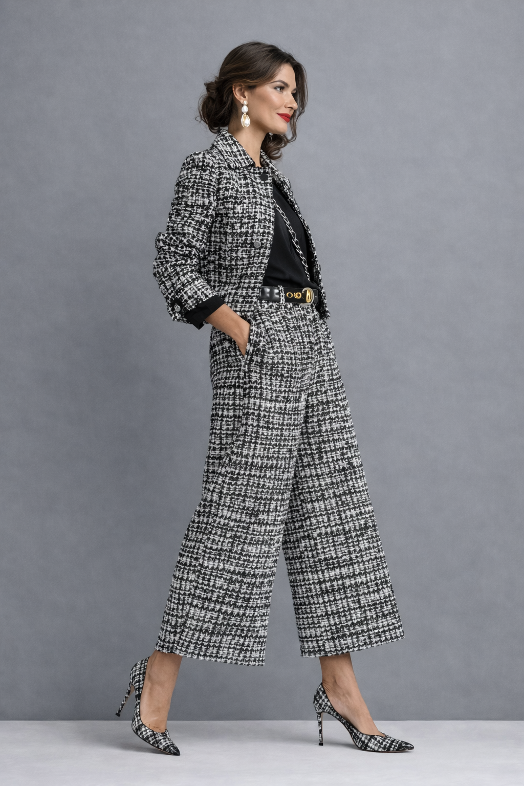 Milena | Traje de dos piezas de tweed para mujer