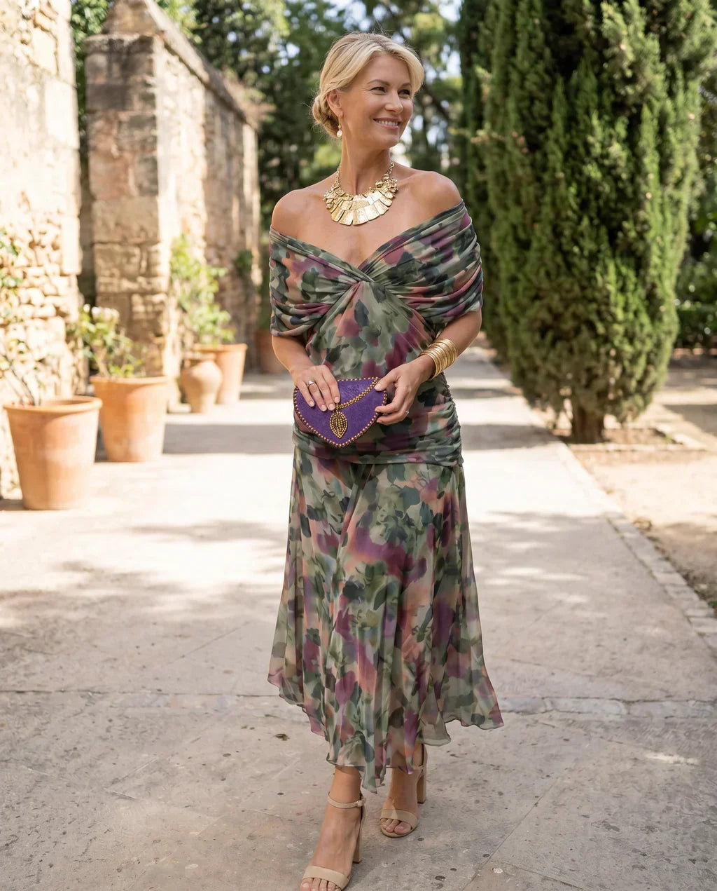 VESTIDO ELEGANTE CON ESCOTE EN V