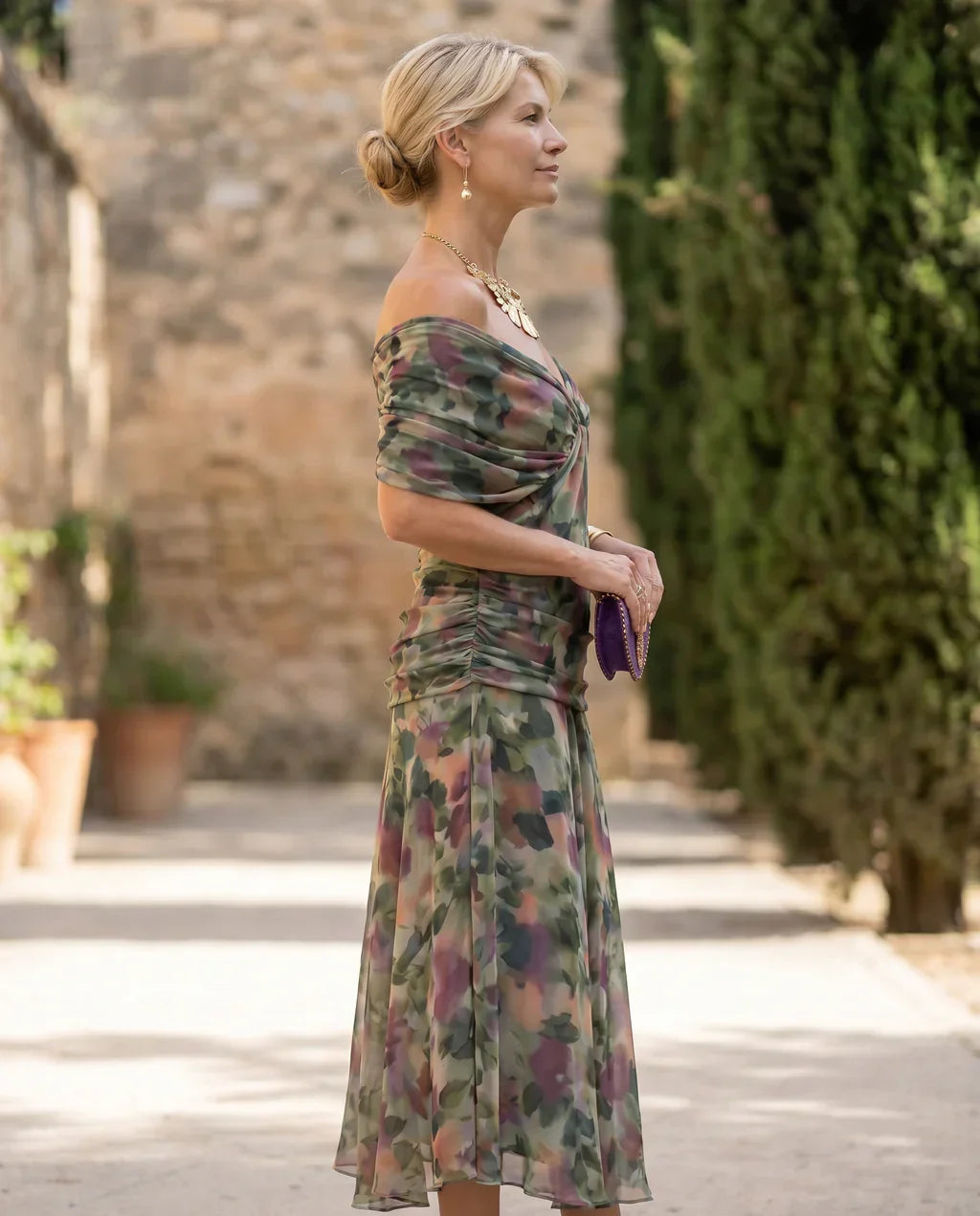 VESTIDO ELEGANTE CON ESCOTE EN V