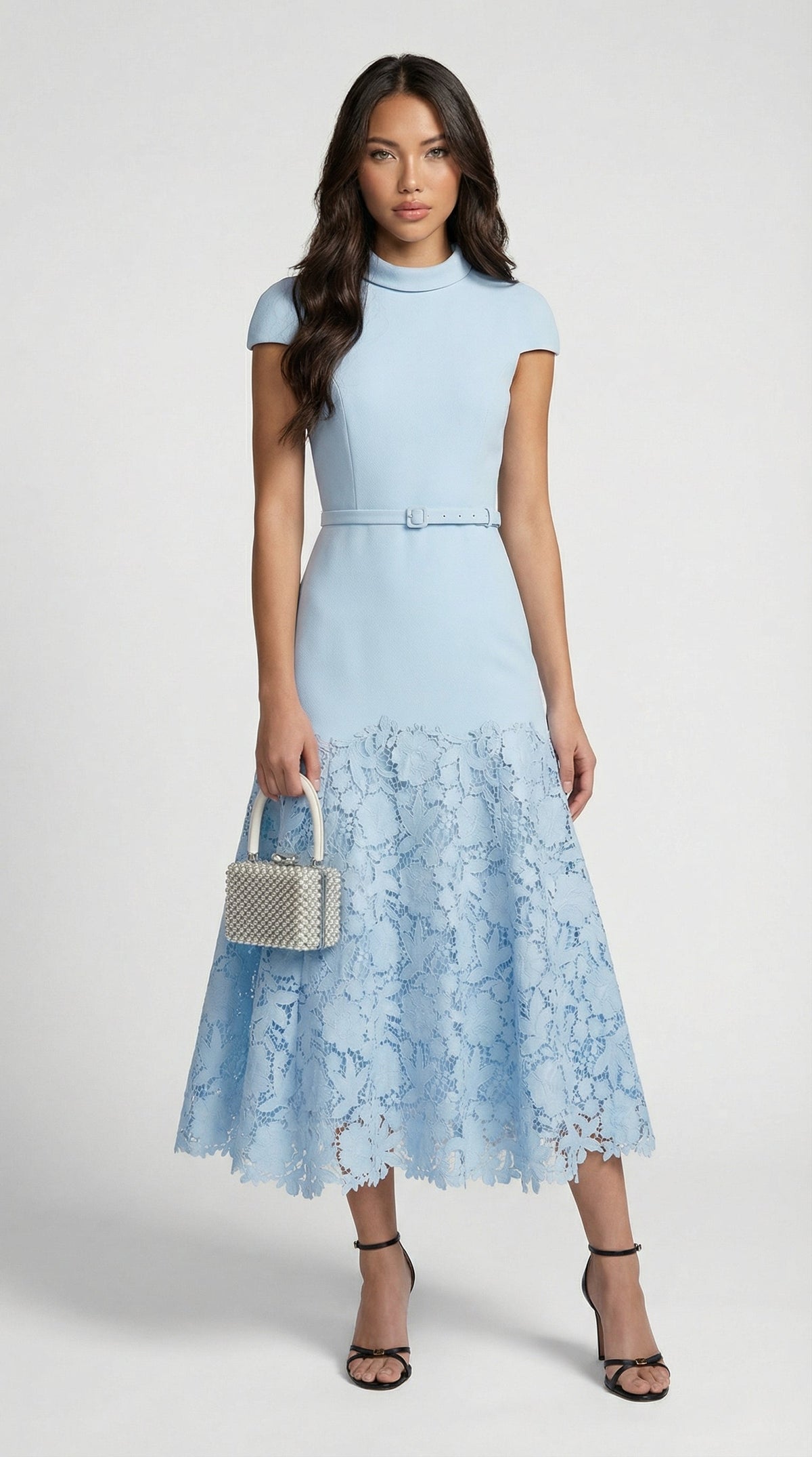 Mirana™ | Vestido Midi de Encaje Azul