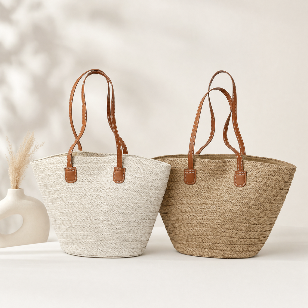 El Estelle™ | Tote de Mercado Clásico Tejido a Mano