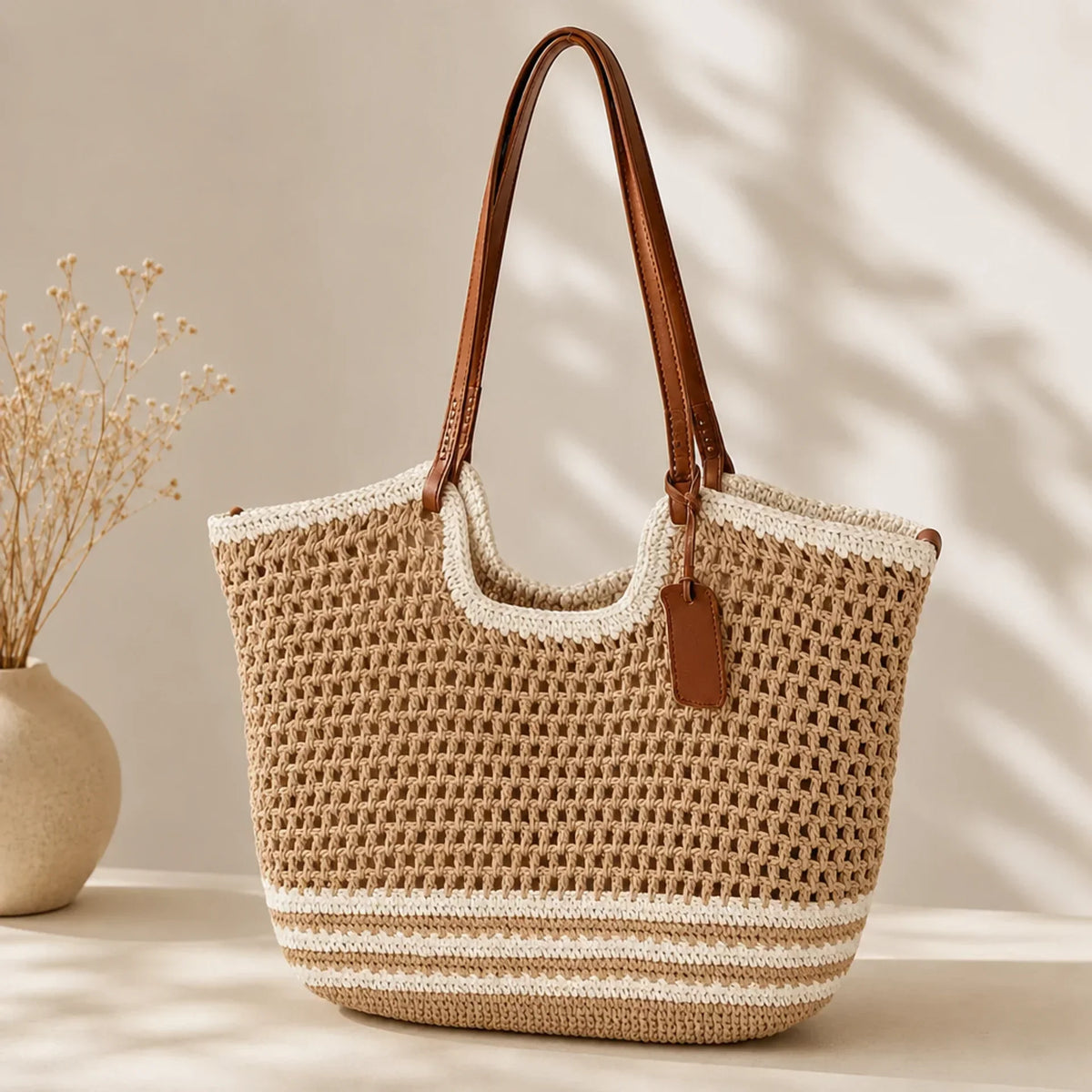 Clare Two-Tone | Bolsa Tote Tejida a Mano