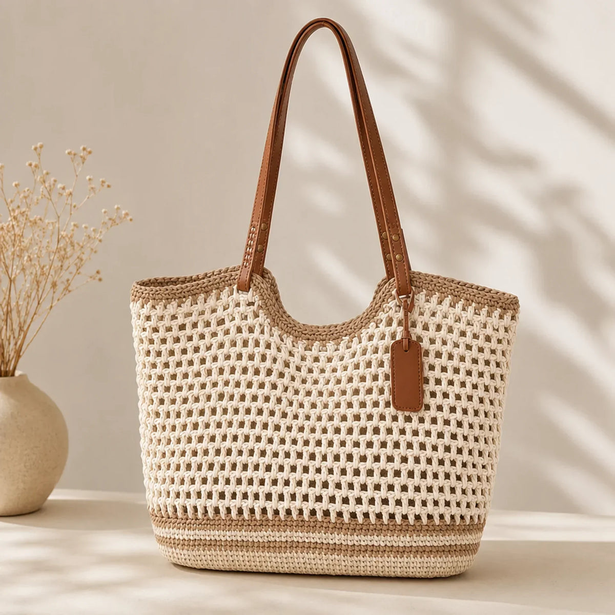 Clare Two-Tone | Bolsa Tote Tejida a Mano