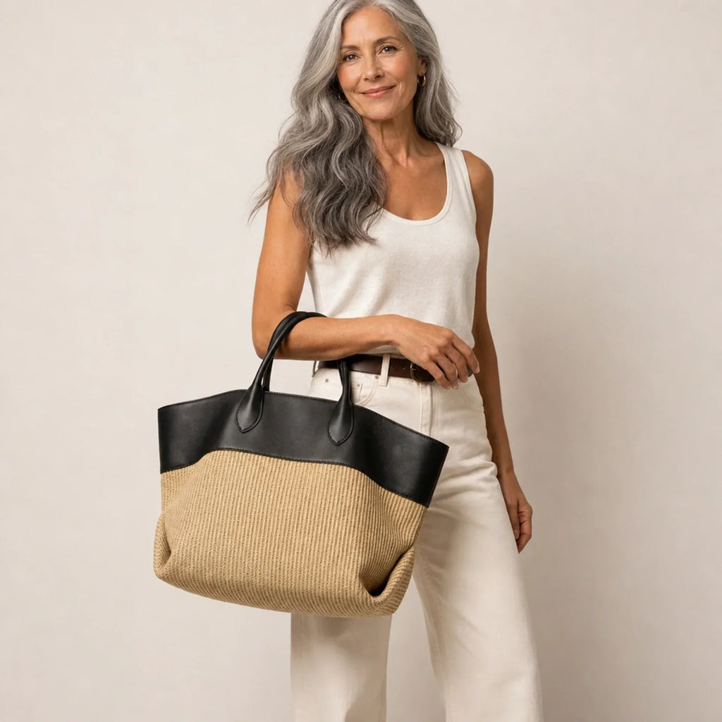 La Bolsa Tote Woven de Colorblock