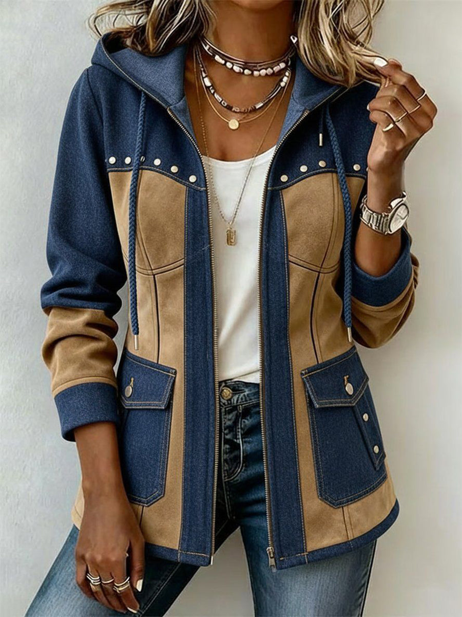 Veronica | Chaqueta con capucha bimaterial