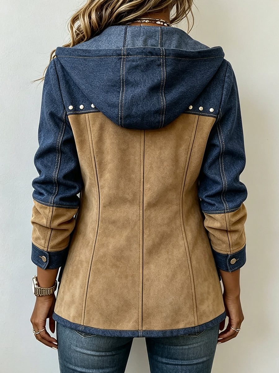 Veronica | Chaqueta con capucha bimaterial